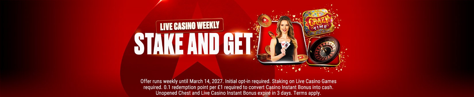 Weekly Live Casino Instant Bonus