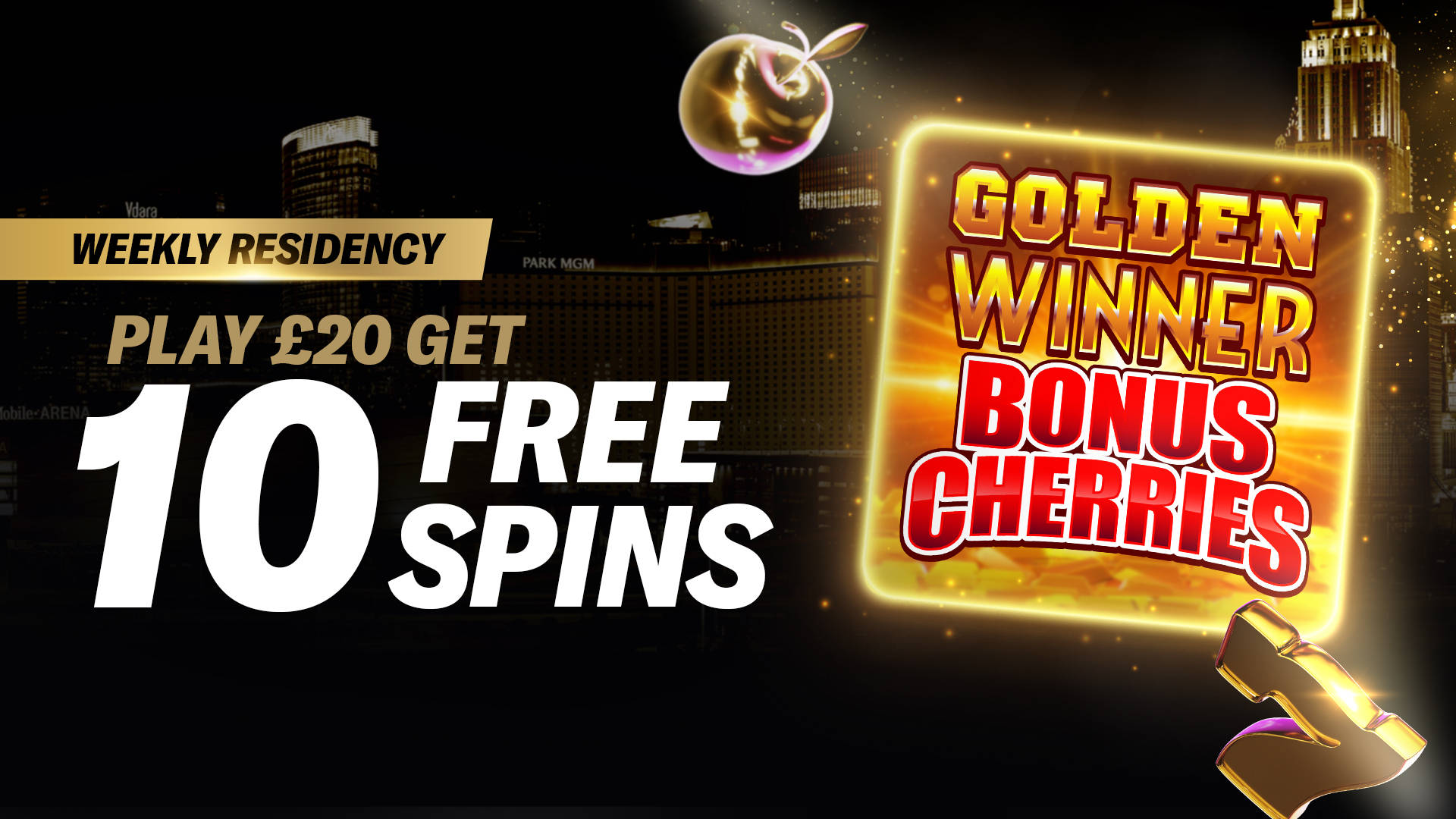 GOLD BELLS, BONUS CHERRIES & 10 FREE SPINS